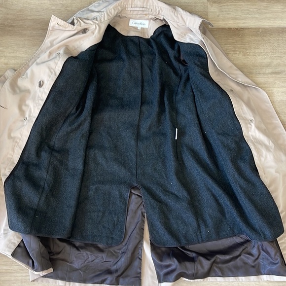 Calvin Klein Trench Coat Lined Water Resistant Tan Women's Size S - Picture 8 of 11